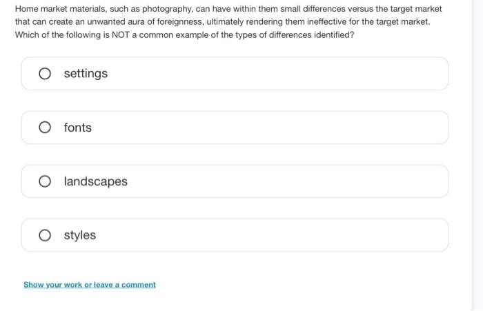 QUESTION 1 Exporting firms can be said to take
