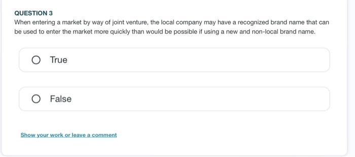 QUESTION 1 Exporting firms can be said to take