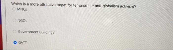 Which is a more attractive target for terrorism,