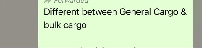 Different between General Cargo & bulk cargo