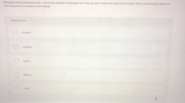 Workplace blind dating allows for a connection