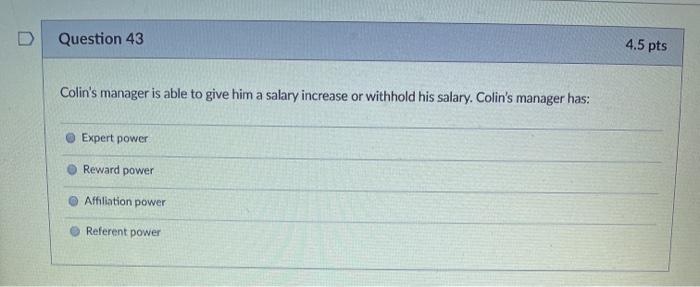 Question 41 4.5 pts Bruce's leadership style