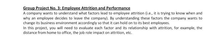 Group Project No. 3: Employee Attrition and