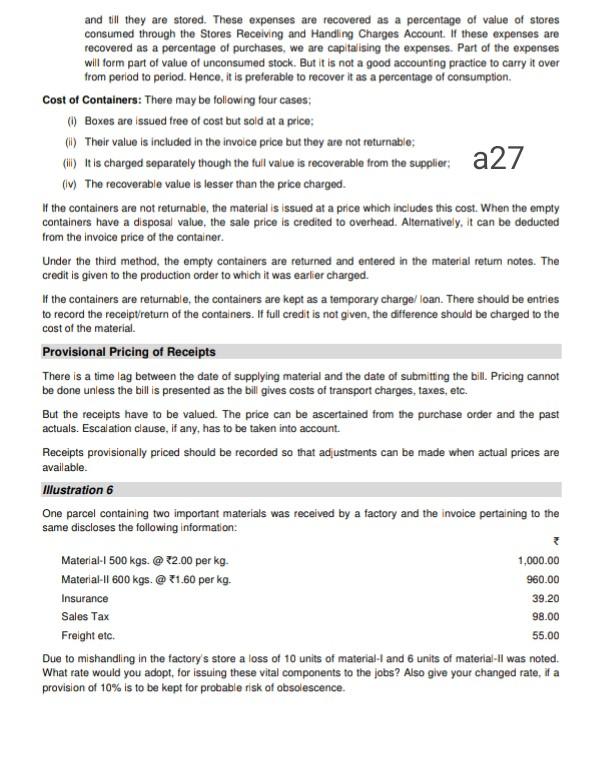 and till they are stored. These expenses are