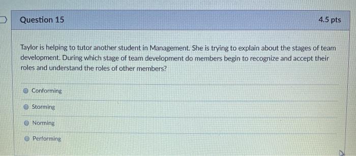 Question 13 4.5 pts Ron is a top manager for a