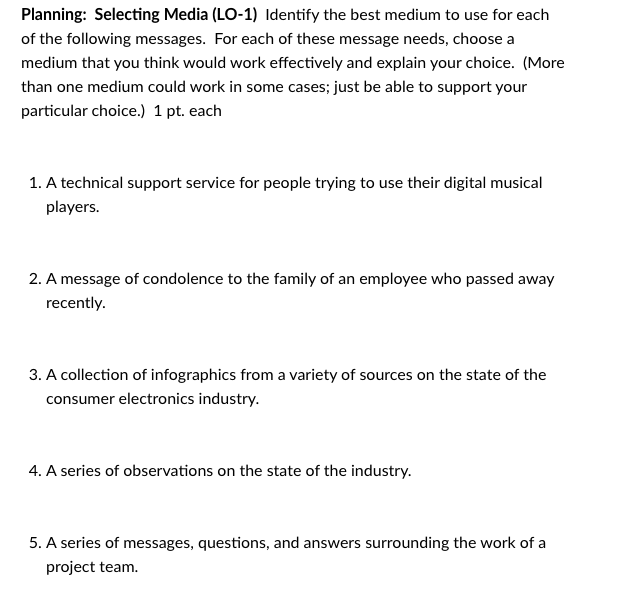 HUMAN RELATIONS Planning: Selecting Media (LO-1)