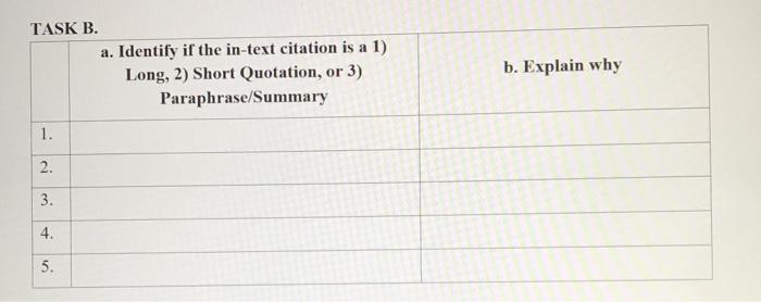 Should be in this format please! TASK B. Read the