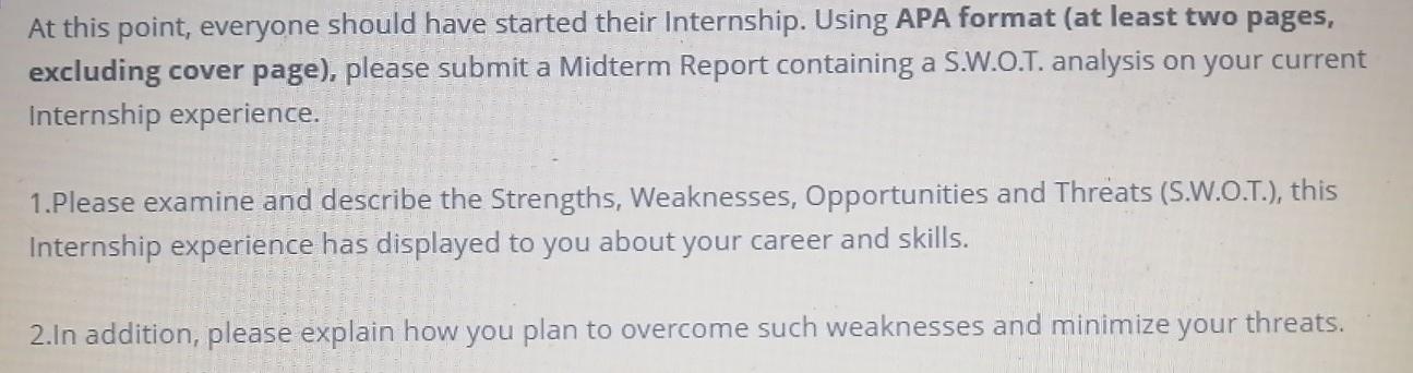 At this point, everyone should have started their