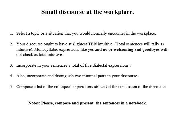 Can you help with a small discourse composition?