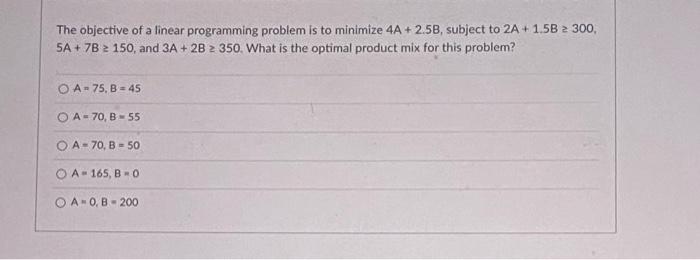 The objective of a linear programming problem is