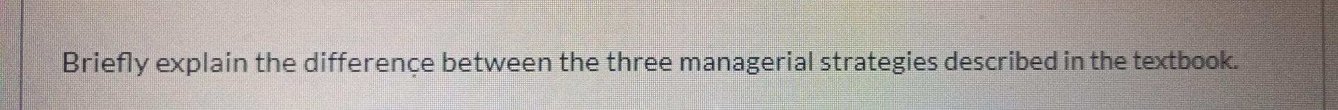 Briefly explain the difference between the three