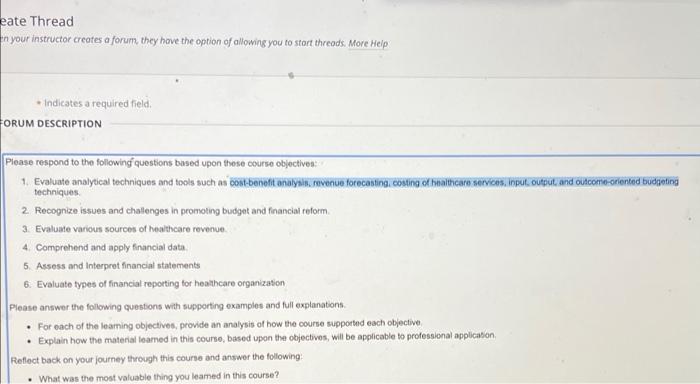 budgeting course eate Thread In your instructor