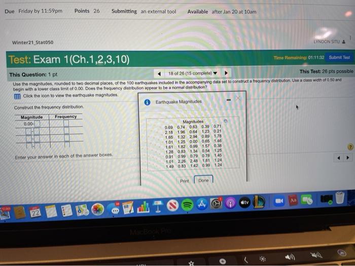 Due Friday by 11:59pm Points 26 Submitting an