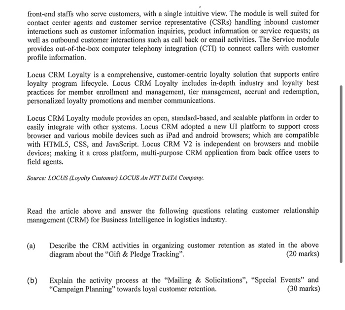 QUESTION 1 ENHANCING CUSTOMER COMPETITIVENESS