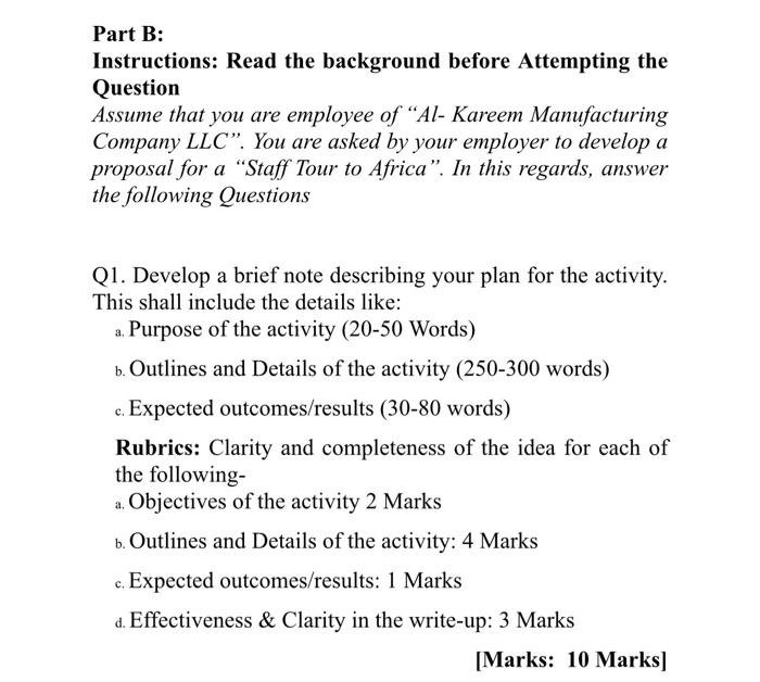 Part B: Instructions: Read the background before