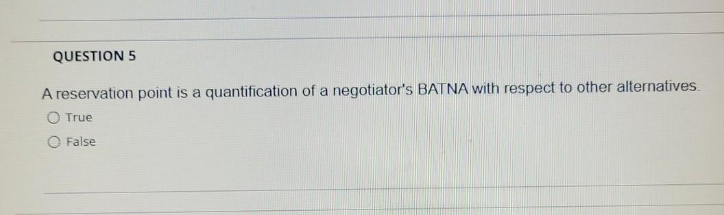 QUESTION 5 A reservation point is a