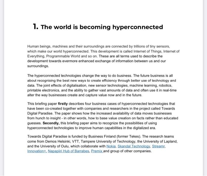 Please read the attached article and write a