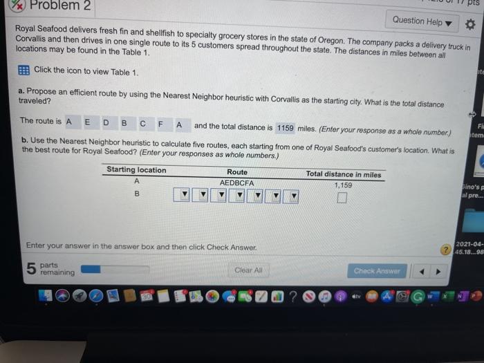 pis x Problem 2 Question Help Royal Seafood