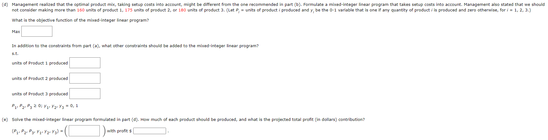 Please answer parts b, c, d, and e. Part b is not