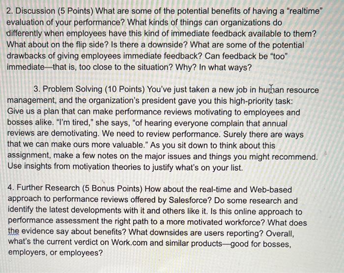 2. Discussion (5 Points) What are some of the