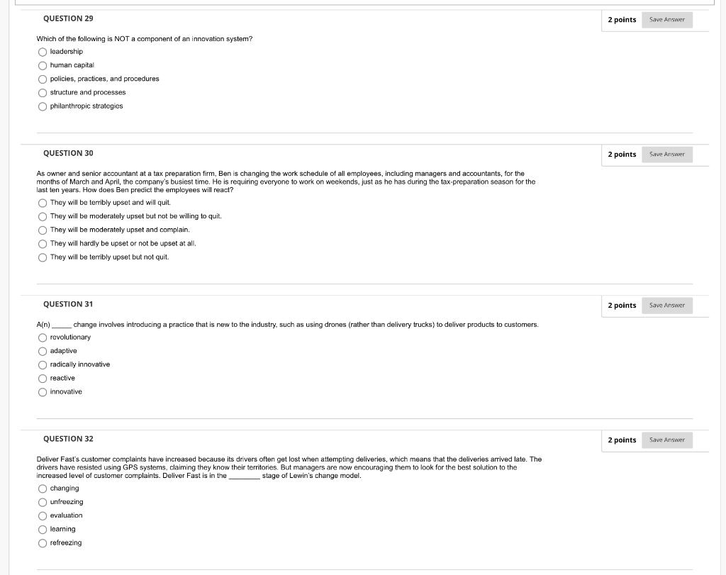 QUESTION 29 Which of the following is NOT a