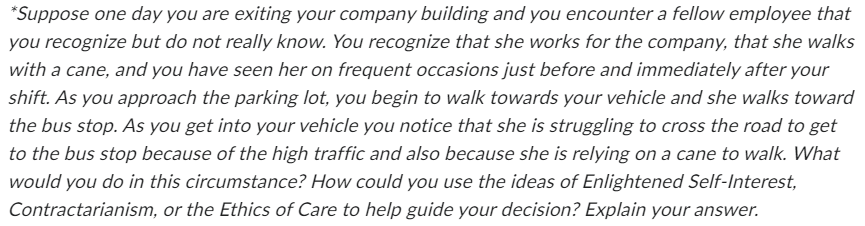 *Suppose one day you are exiting your company