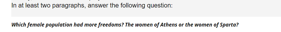 In at least two paragraphs, answer the following