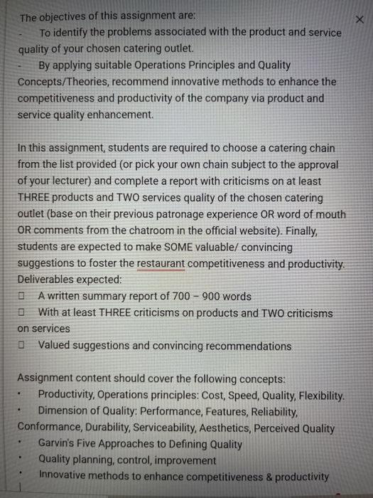 The objectives of this assignment are: To