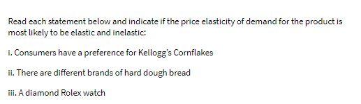 Read each statement below and indicate if the