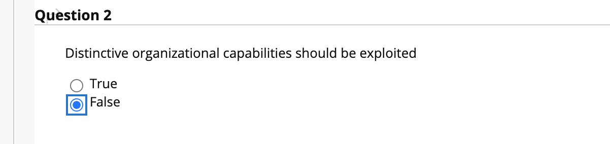 Is this true or false? Question 2 Distinctive
