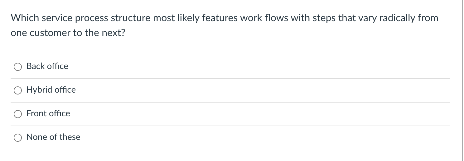 Which service process structure most likely