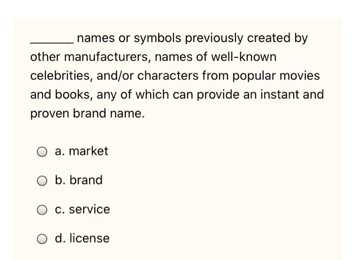 names or symbols previously created by other