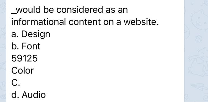 _would be considered as an informational content