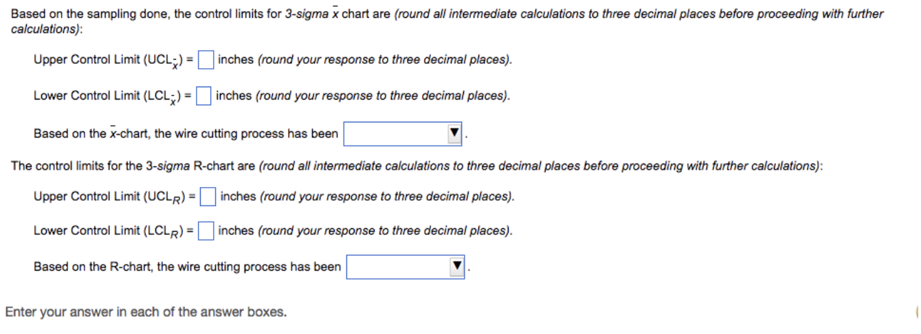 Sampling 4 pieces of precision-cut wire (to be