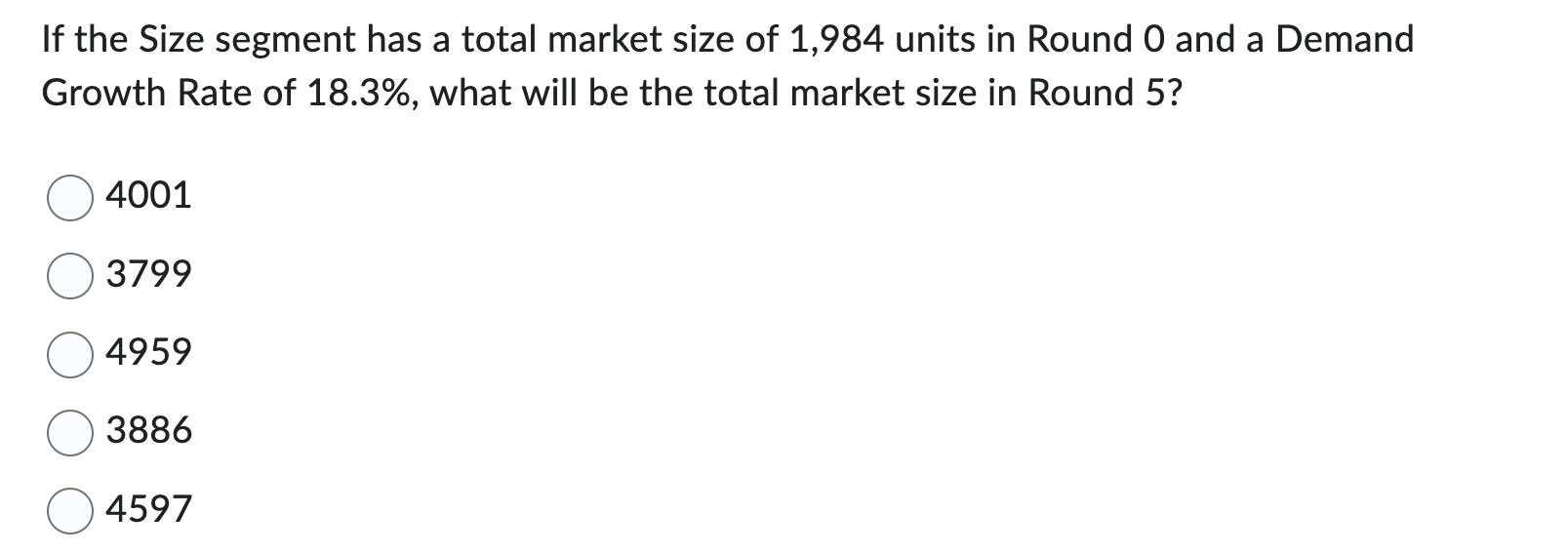 If the Size segment has a total market size of