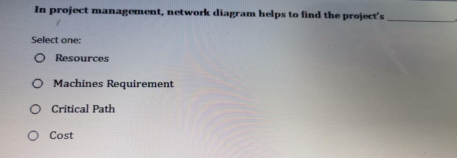 In project management, network diagram helps to