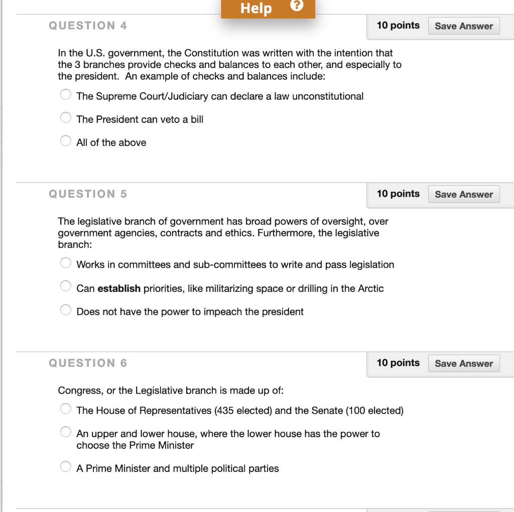 Help QUESTION 4 10 points Save Answer In the U.S.