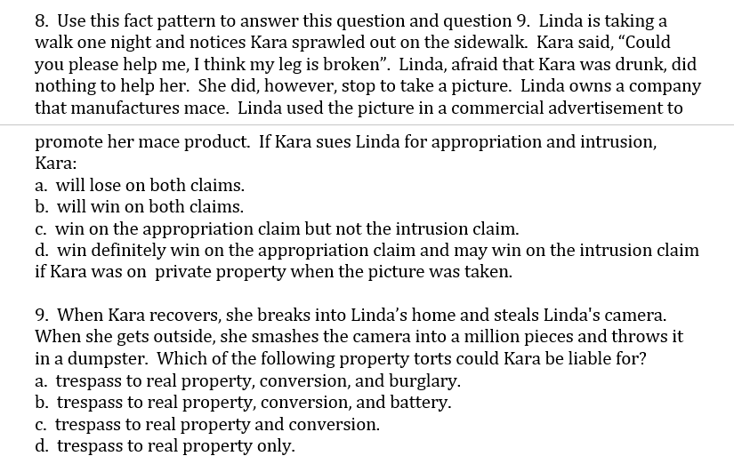 2. Use this fact pattern to answer this question