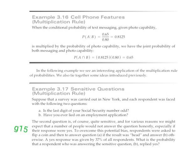 hh Example 3.16 Cell Phone Features
