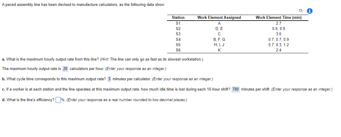 A paced assembly line has been devised to