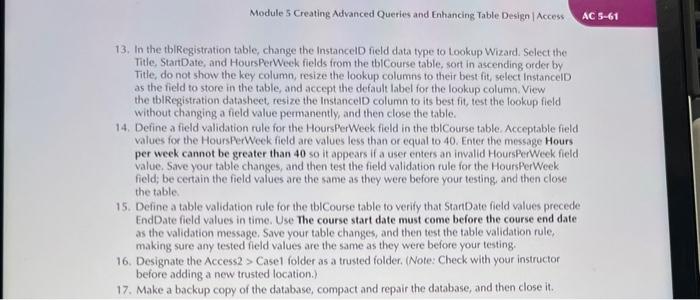 Case Problem 1 Data File needed for this Case