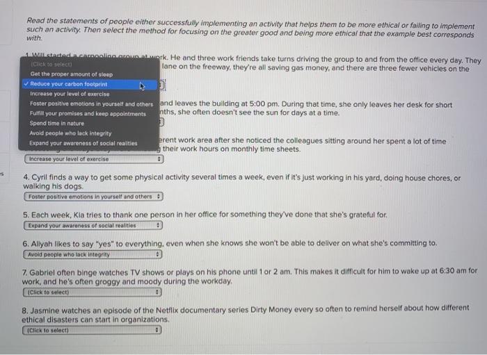 same option for all question ook rint Read the