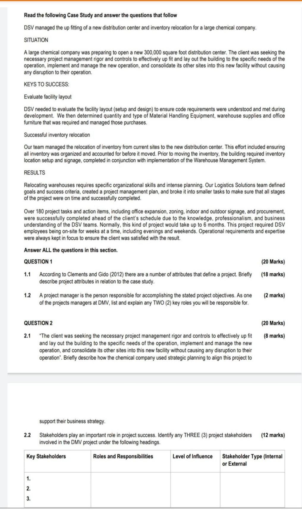 Read the following Case Study and answer the