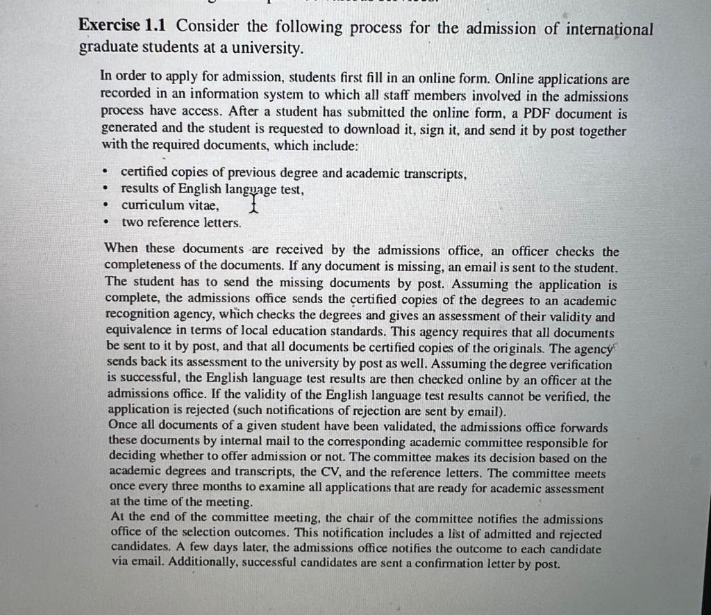 Create a BPMN model for the process described in