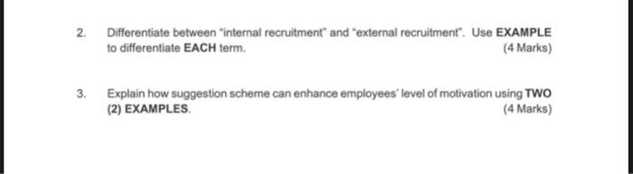 subject: human resource 2. Differentiate between