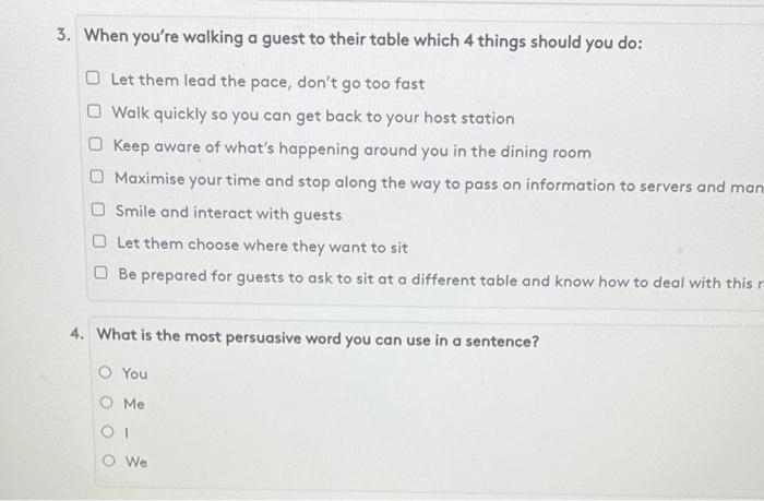 3. When you're walking a guest to their table