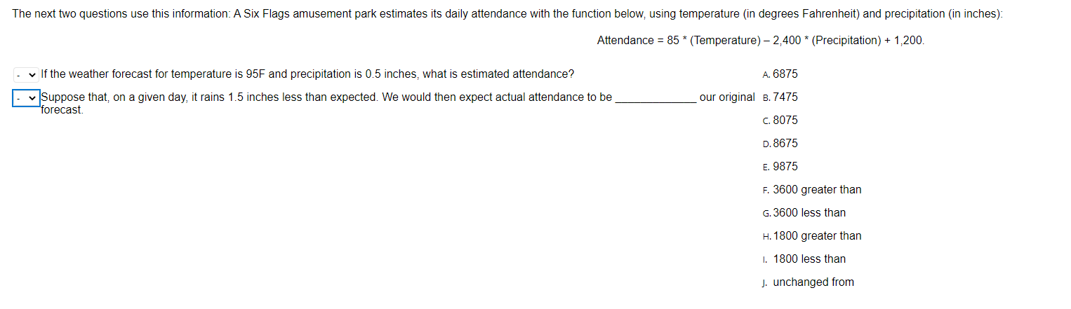 The next two questions use this information: A