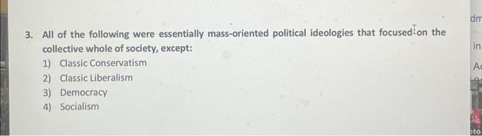 dm in 3. All of the following were essentially