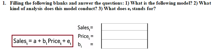 1. Filling the following blanks and answer the