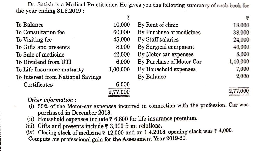 Dr. Satish is a Medical Practitioner. He gives